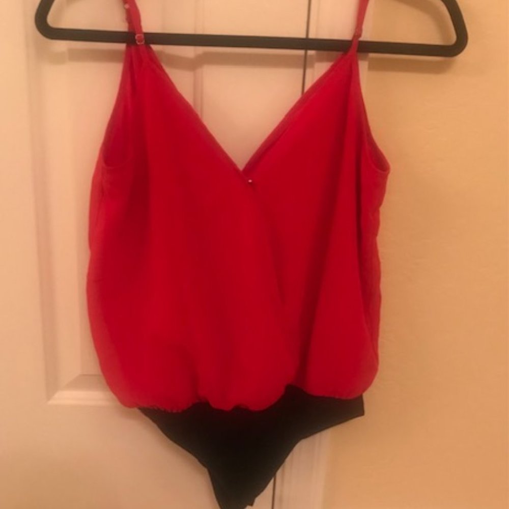 Guess Red and Black Bodysuit Size Small